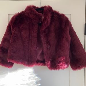 Janie and Jack FAUX FUR CROPPED COAT